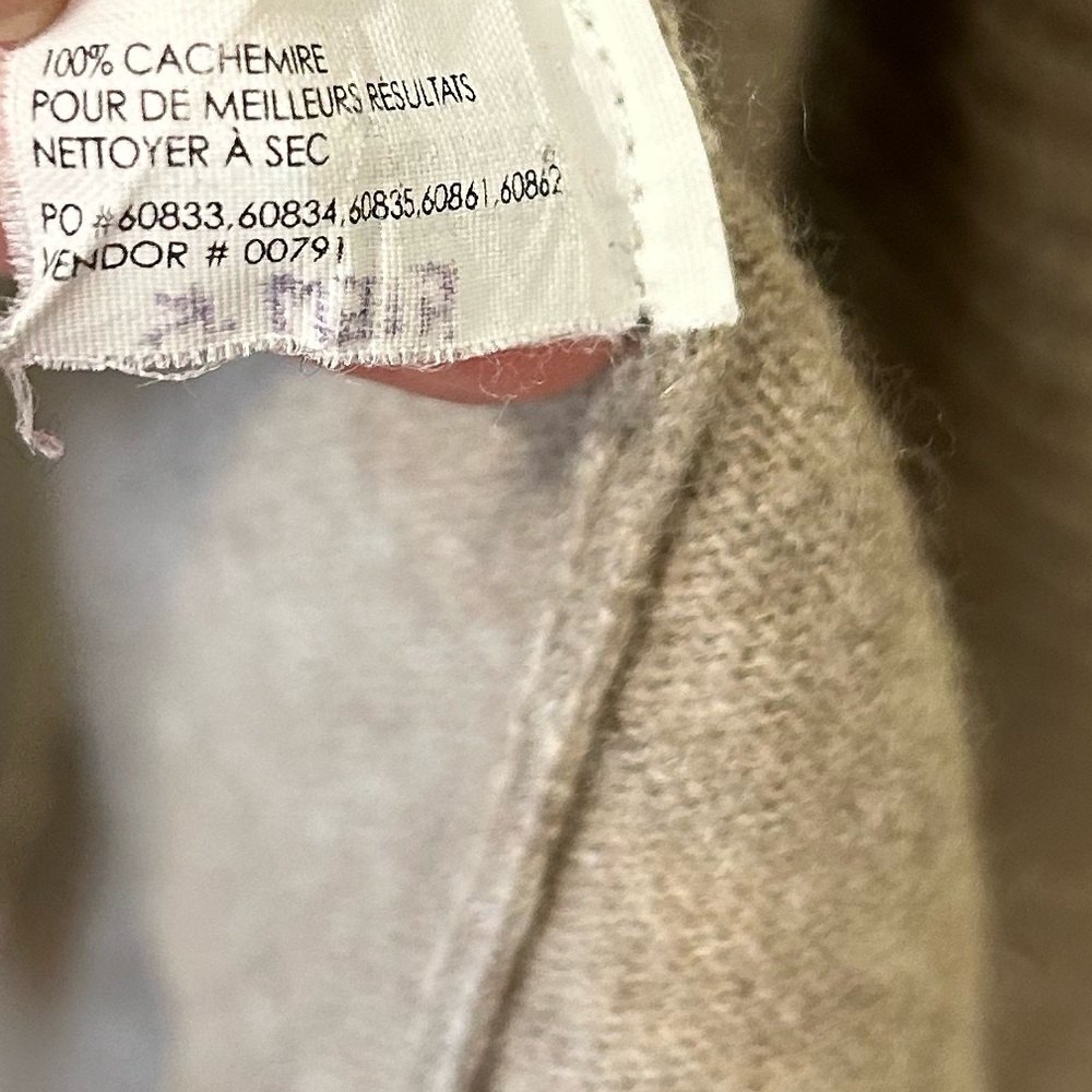 100% Cashmere CLUB MONACO (Italian Cashmere) high/low cardigan Taupe Size: S/P - Picture 14 of 14